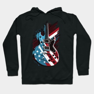 Patriotic USA 4th of July Guitarist Concert Festival Guitar Hoodie